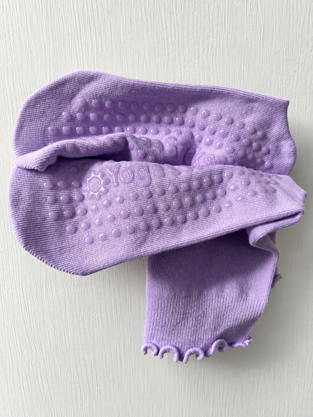 Lavender Ruffle Yoga Socks