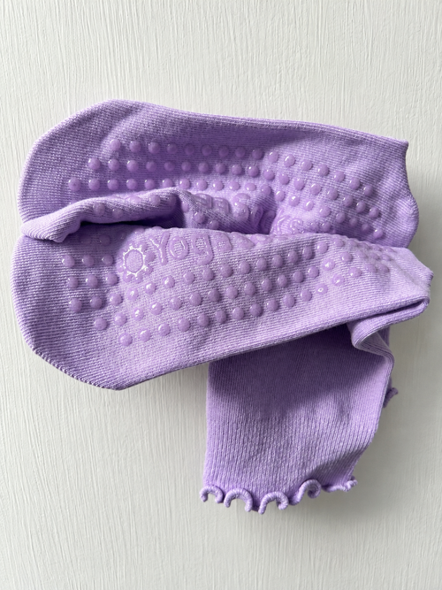 Lavender Ruffle Yoga Socks