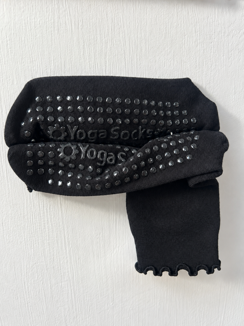 Black Ruffle Yoga Socks